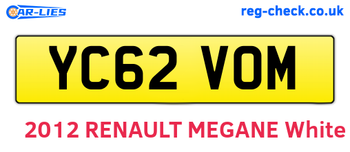 YC62VOM are the vehicle registration plates.