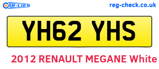 YH62YHS are the vehicle registration plates.