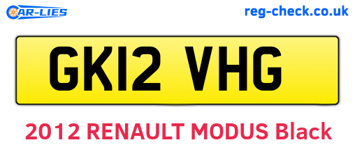 GK12VHG are the vehicle registration plates.