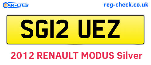 SG12UEZ are the vehicle registration plates.