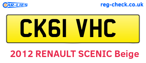 CK61VHC are the vehicle registration plates.
