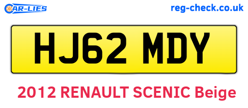 HJ62MDY are the vehicle registration plates.