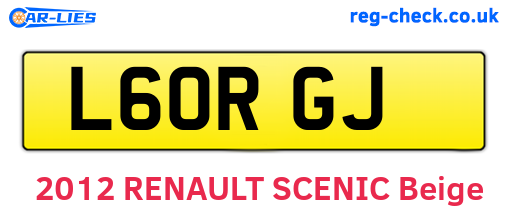 L60RGJ are the vehicle registration plates.