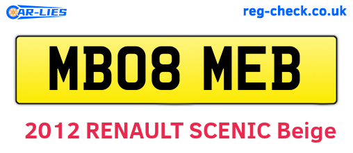 MB08MEB are the vehicle registration plates.