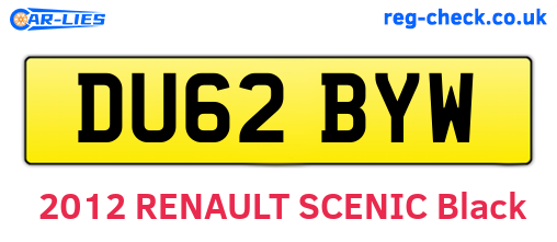 DU62BYW are the vehicle registration plates.