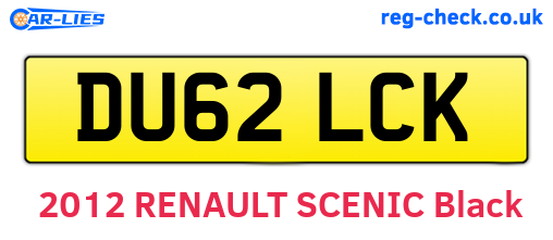 DU62LCK are the vehicle registration plates.