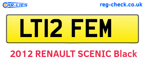 LT12FEM are the vehicle registration plates.