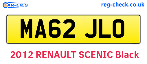 MA62JLO are the vehicle registration plates.