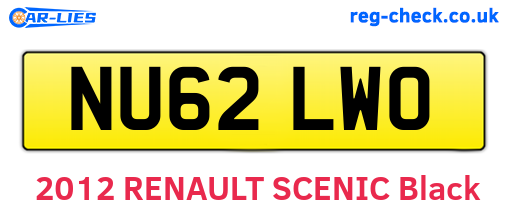 NU62LWO are the vehicle registration plates.