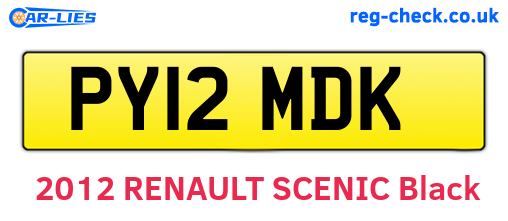PY12MDK are the vehicle registration plates.