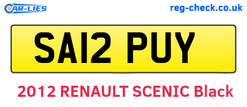 SA12PUY are the vehicle registration plates.