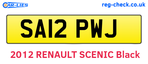 SA12PWJ are the vehicle registration plates.