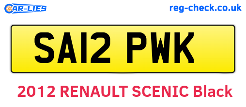 SA12PWK are the vehicle registration plates.