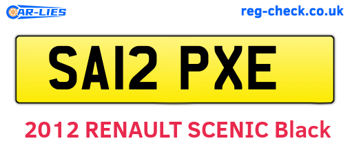 SA12PXE are the vehicle registration plates.