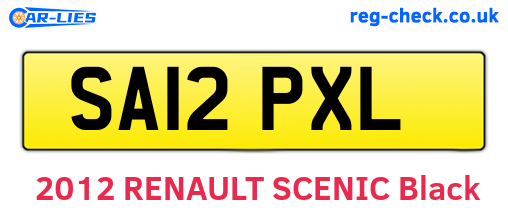 SA12PXL are the vehicle registration plates.