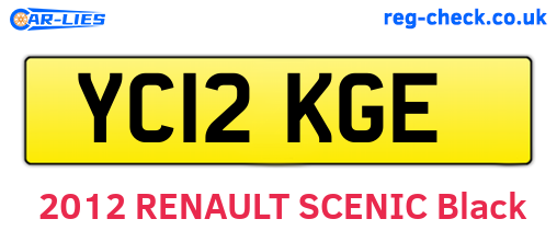 YC12KGE are the vehicle registration plates.