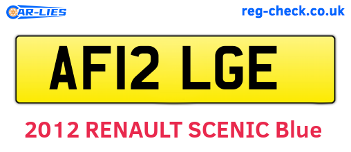 AF12LGE are the vehicle registration plates.