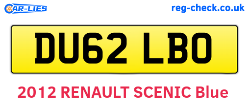 DU62LBO are the vehicle registration plates.