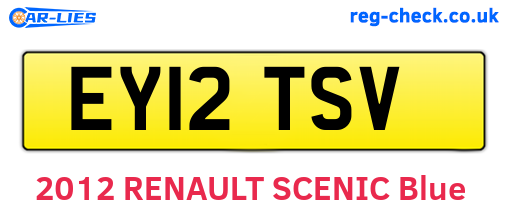 EY12TSV are the vehicle registration plates.