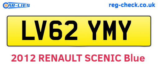 LV62YMY are the vehicle registration plates.
