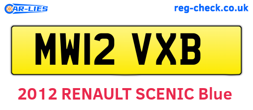 MW12VXB are the vehicle registration plates.