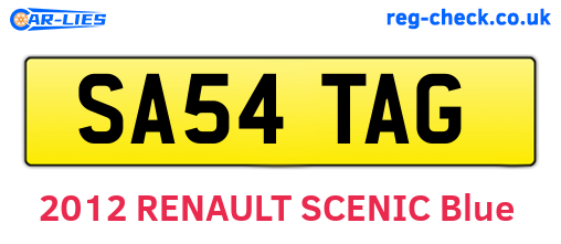 SA54TAG are the vehicle registration plates.