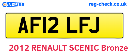 AF12LFJ are the vehicle registration plates.