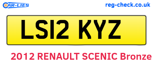 LS12KYZ are the vehicle registration plates.