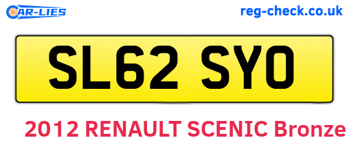 SL62SYO are the vehicle registration plates.