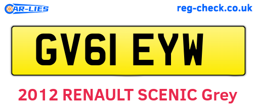 GV61EYW are the vehicle registration plates.