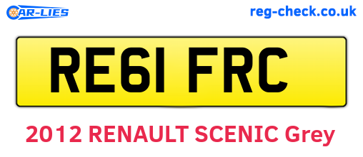 RE61FRC are the vehicle registration plates.