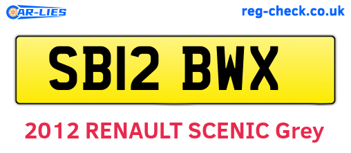 SB12BWX are the vehicle registration plates.