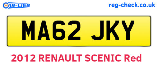 MA62JKY are the vehicle registration plates.