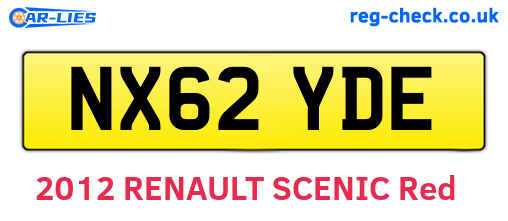 NX62YDE are the vehicle registration plates.