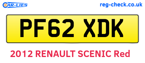 PF62XDK are the vehicle registration plates.