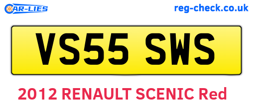 VS55SWS are the vehicle registration plates.