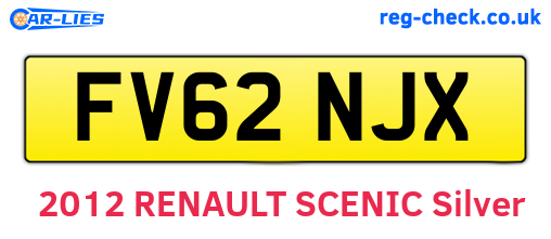 FV62NJX are the vehicle registration plates.