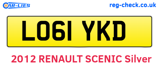 LO61YKD are the vehicle registration plates.