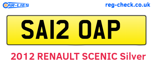 SA12OAP are the vehicle registration plates.