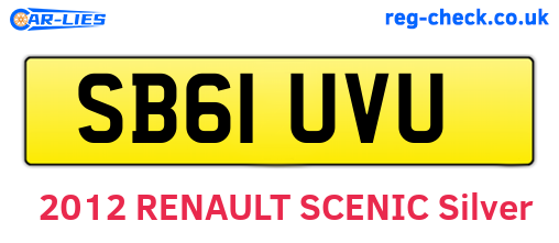 SB61UVU are the vehicle registration plates.