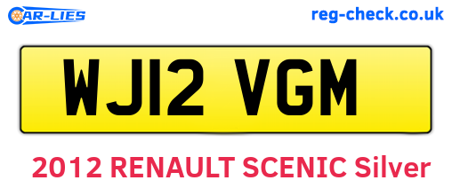 WJ12VGM are the vehicle registration plates.
