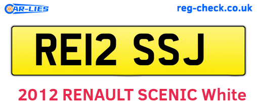RE12SSJ are the vehicle registration plates.