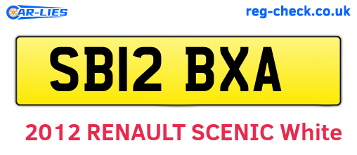 SB12BXA are the vehicle registration plates.