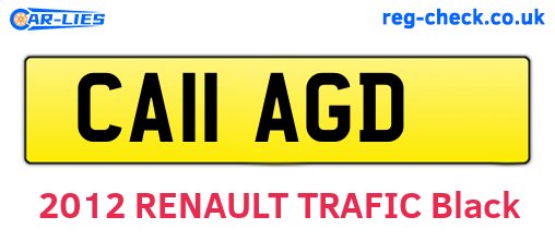 CA11AGD are the vehicle registration plates.