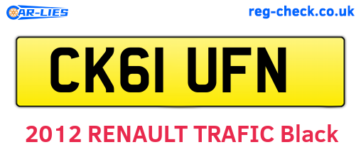 CK61UFN are the vehicle registration plates.