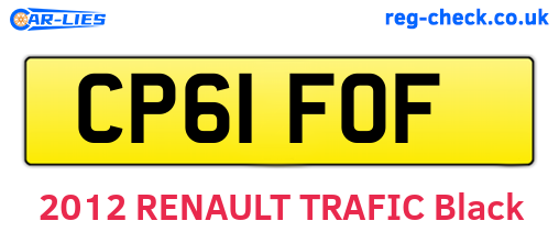 CP61FOF are the vehicle registration plates.