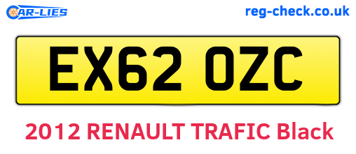 EX62OZC are the vehicle registration plates.