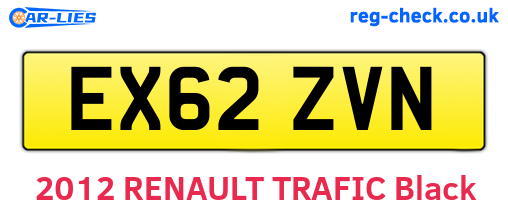 EX62ZVN are the vehicle registration plates.