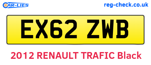 EX62ZWB are the vehicle registration plates.