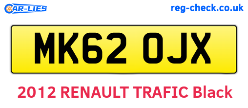 MK62OJX are the vehicle registration plates.